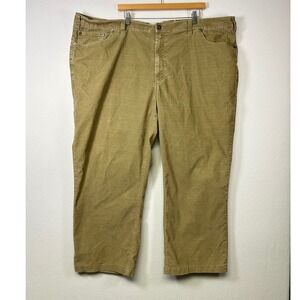 Academia True Nation Mens 52x32 Khaki Tan Corduroy Straight Leg Workwear Pants